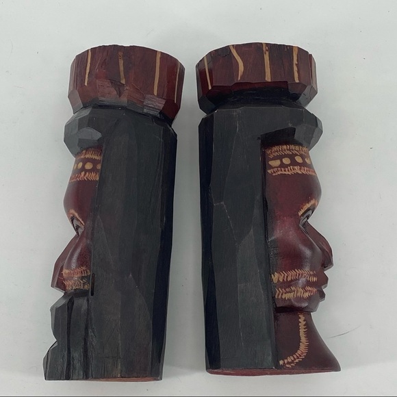 Jamaican Carved Statutes Pair of Two Man & Woman - Picture 2 of 7